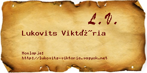 Lukovits Viktória névjegykártya